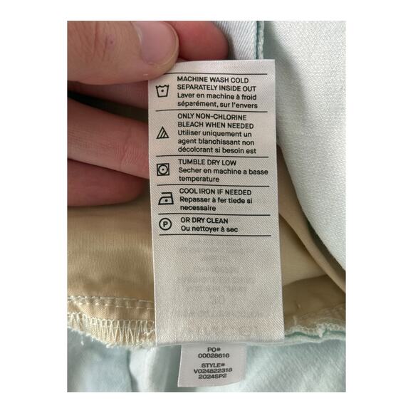 Vince pants Washed Cotton Wide-Leg Trouser light blue size 30 - Picture 6 of 6